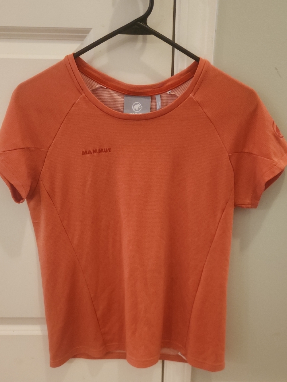 Mammut Women’s Short Sleeve Crewneck Tee — Orange Hiking Outdoors
